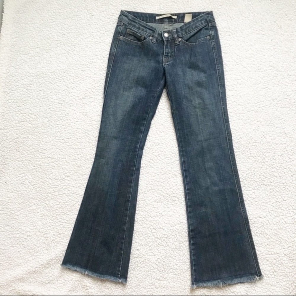 Sergio Valente Flare Frayed Hem Jeans, 25